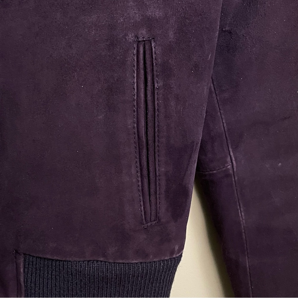 Altea Vintage Purple Suede Leather Bomber Jacket Women’s Italian 40 or Small - Picture 7 of 14